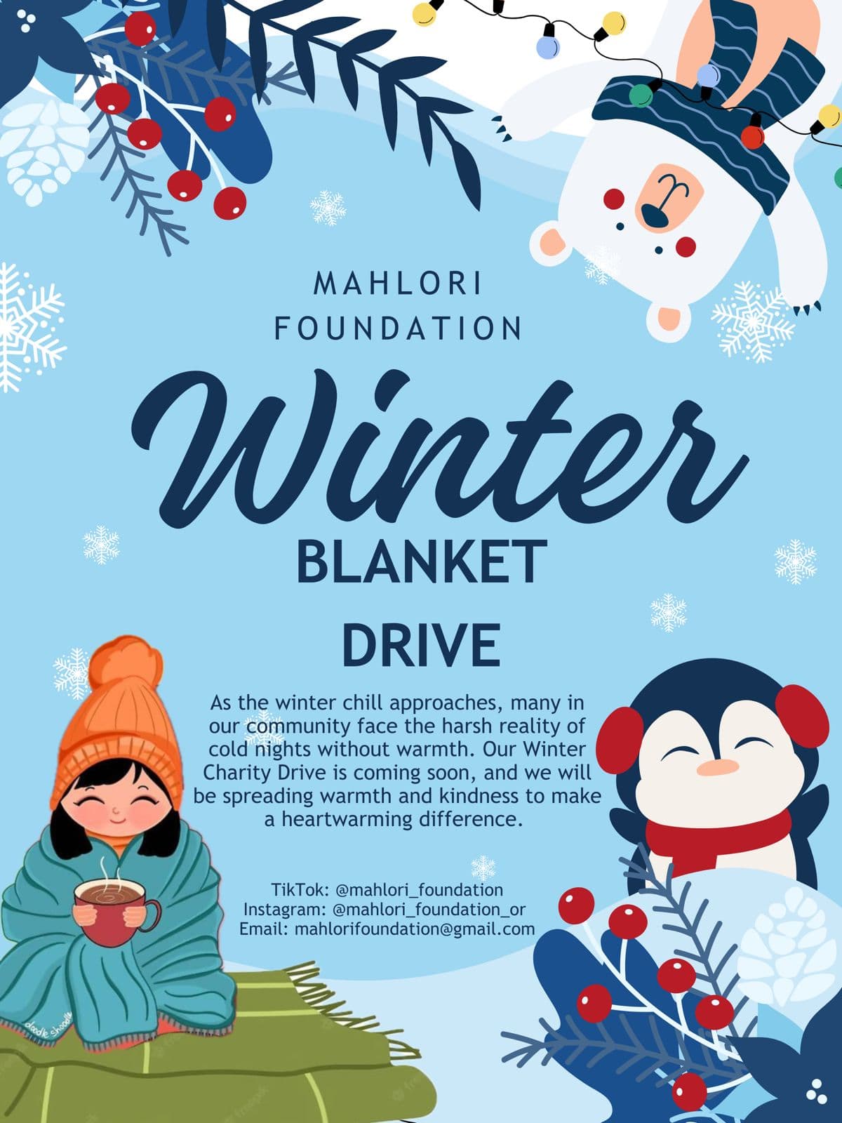 Winter Blanket Drive - May 2024 flyer